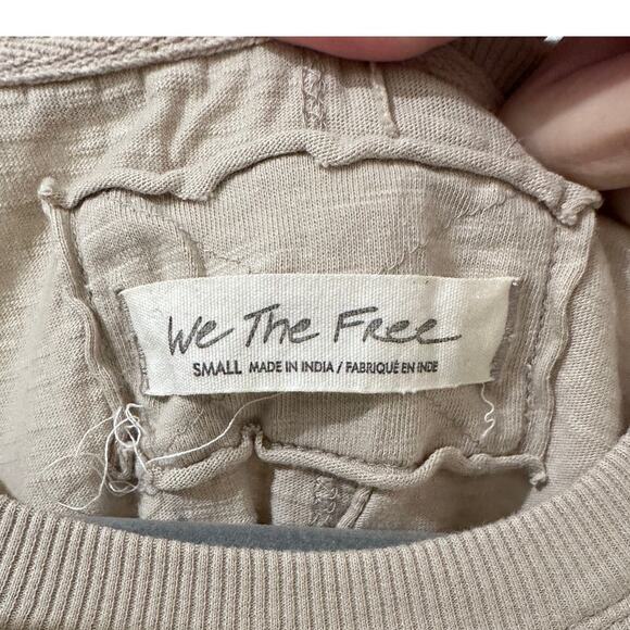 We The Free Shirred To Perfection Tee Light Taupe Babydoll Slouchy Boho, size S - Picture 3 of 7